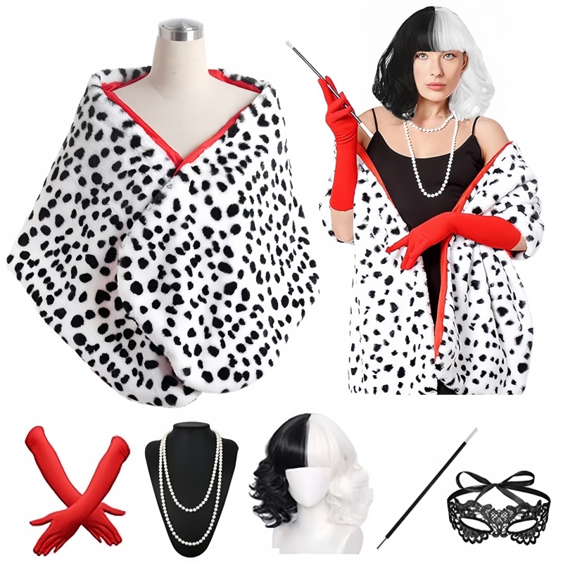 Women'S Accessories In The 1950S - Feminino cruella deville curto dálmata impressão