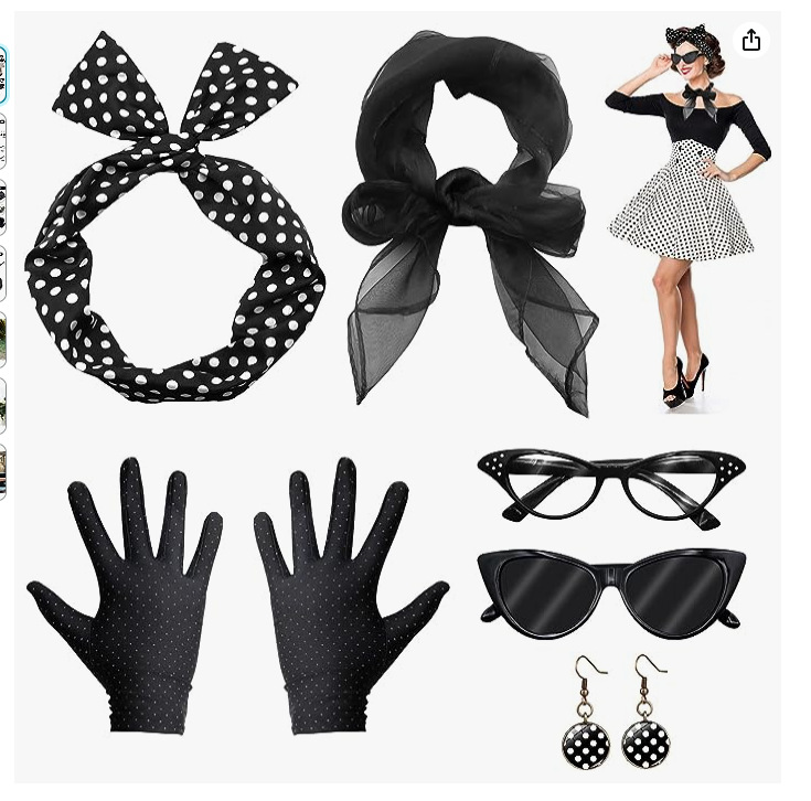 Women'S Accessories In The 1950S - 50s Disco Costume Acessórios, Vestido extravagante,