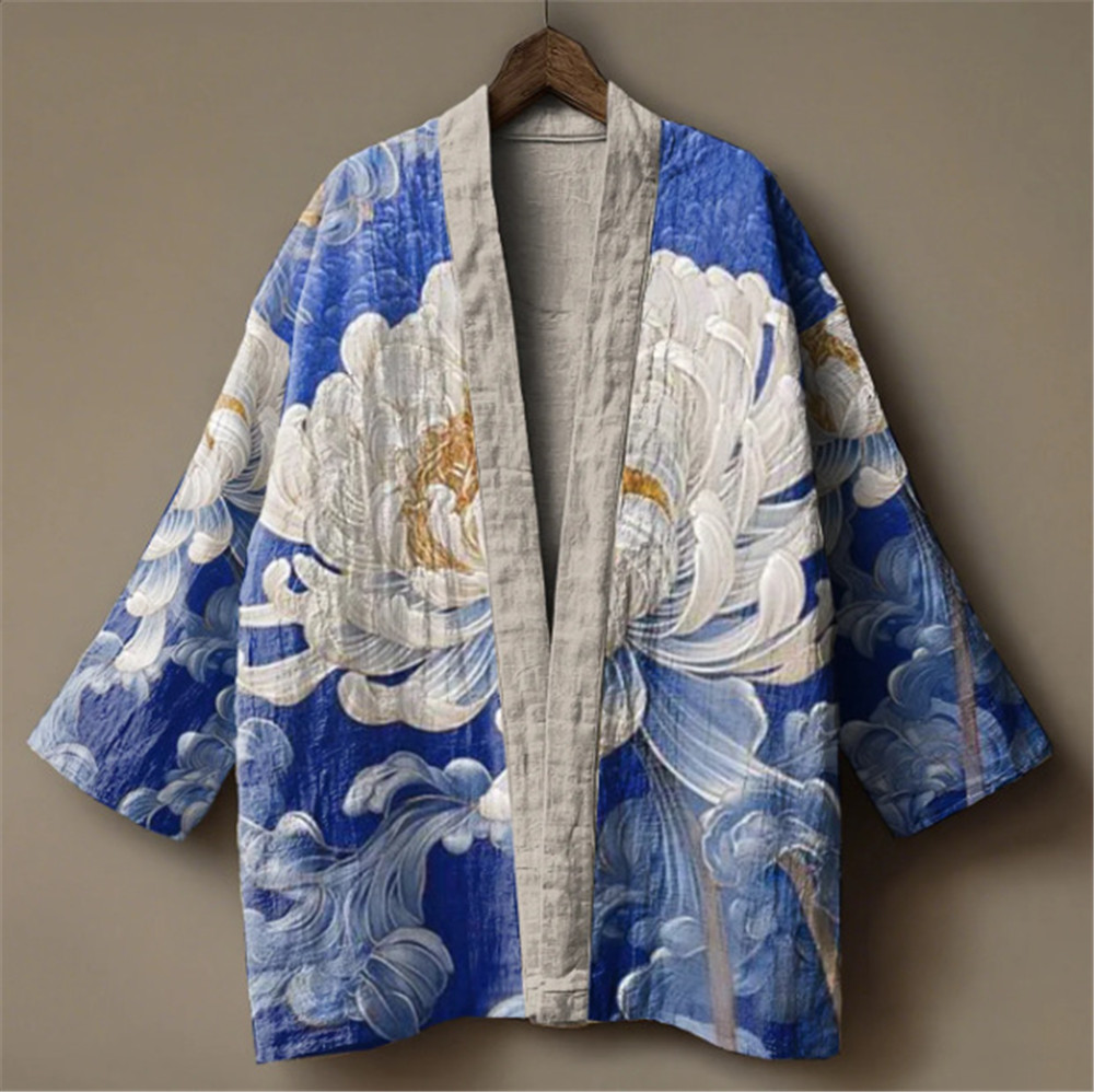 Kimono com Estampa de Grua Jap - Women'S Kimono Accessories avaliação e preço