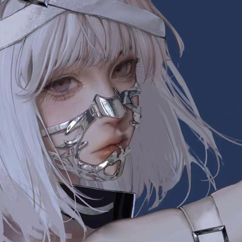 2025 cyberpunk viseira queixo  - Women Accessories Chain avaliação e preço